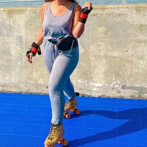 Grey cotton jumpsuit